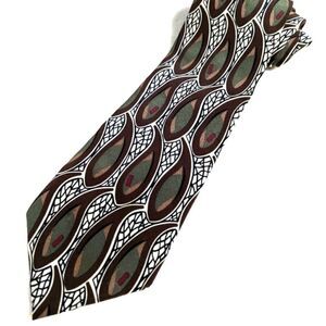 Men's Vintage 100% Silk Tie Paisley Motif - By Pour Monsieur